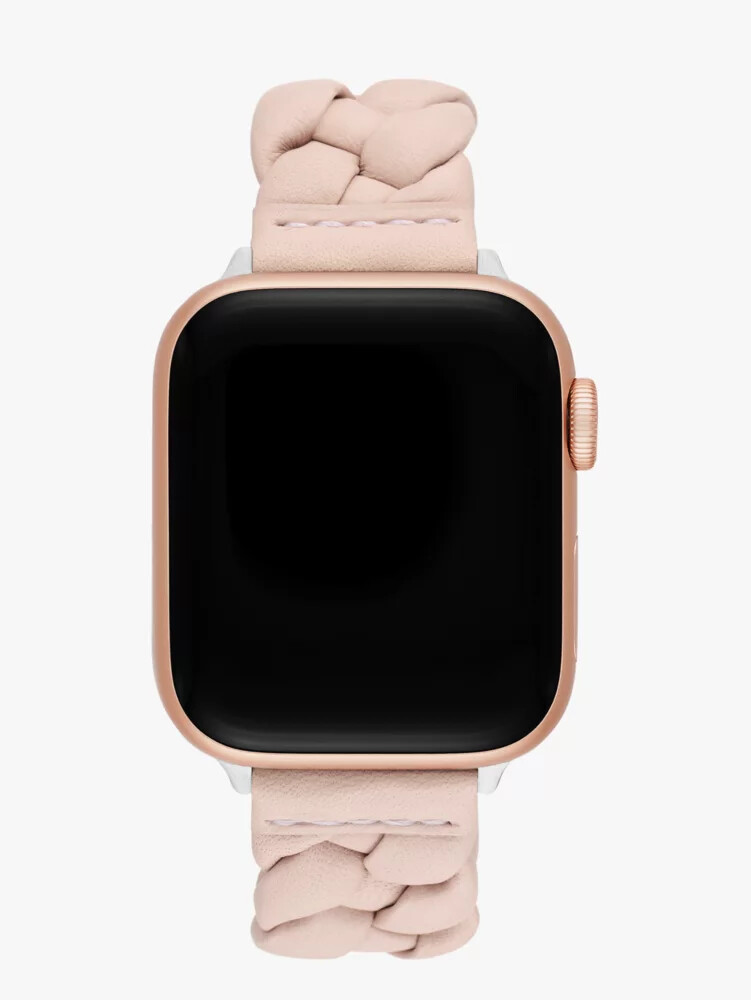 pulseira de couro trançado de 38 a 49 mm para apple watch cor toranja