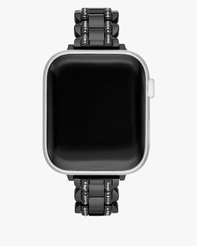 pulseira preta em aço inoxidável de 38 a 45 mm para apple watch