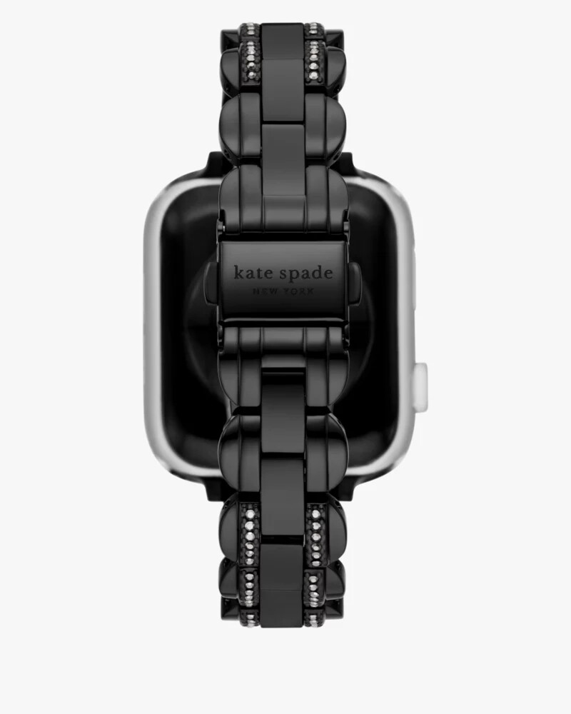 pulseira preta em aço inoxidável de 38 a 45 mm para apple watch