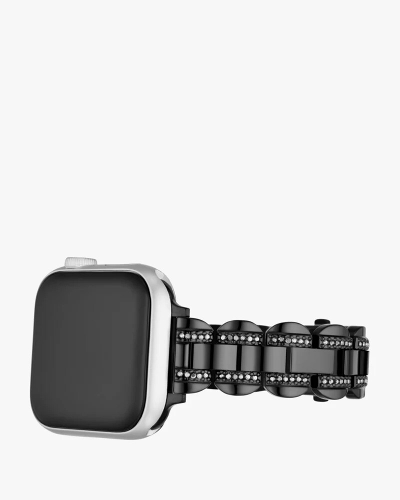 pulseira preta em aço inoxidável de 38 a 45 mm para apple watch