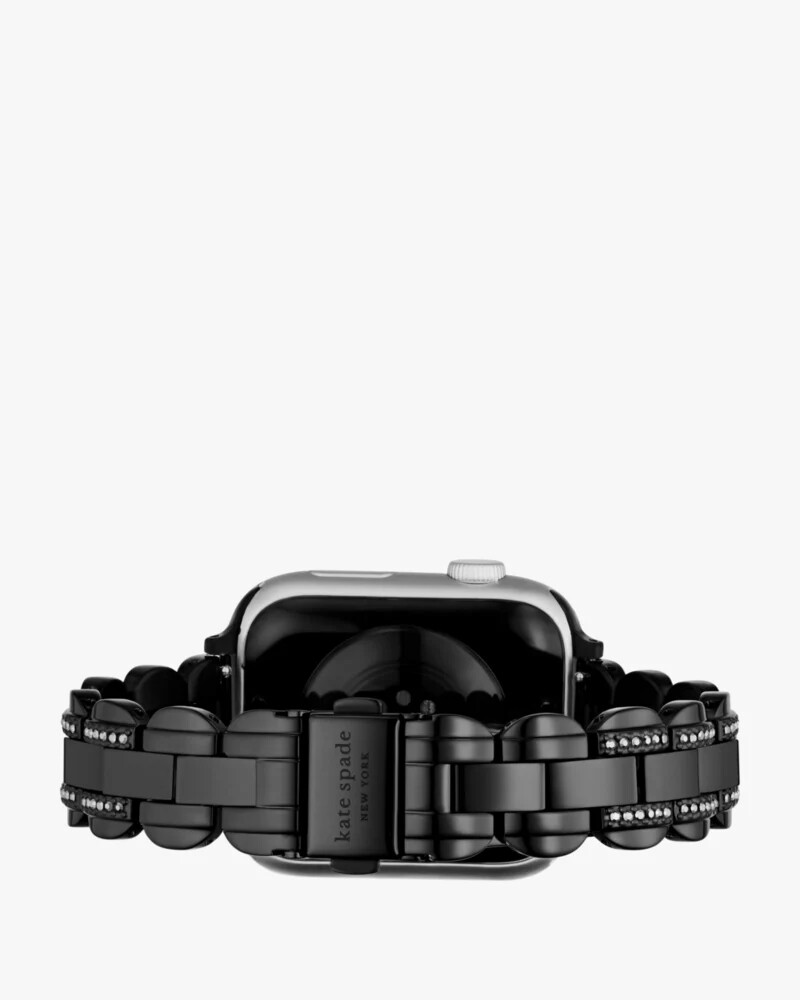 pulseira preta em aço inoxidável de 38 a 45 mm para apple watch