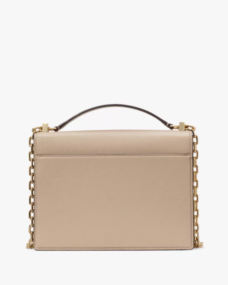 bolsa de ombro deco chain na cor taupe atemporal