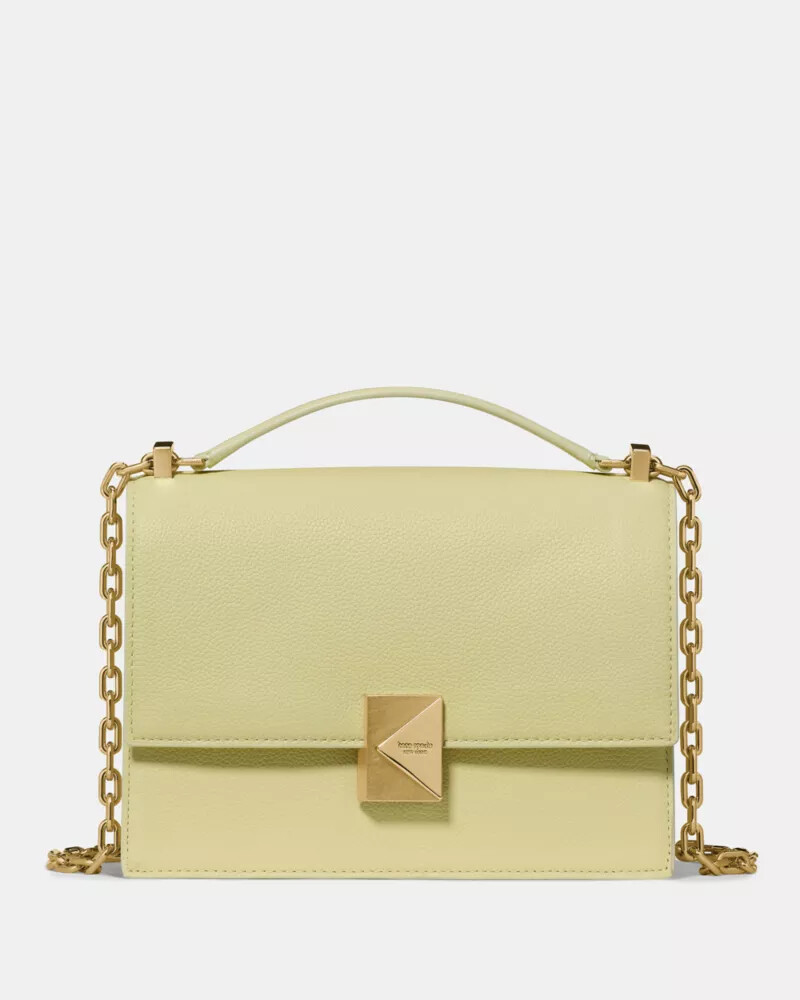 bolsa de ombro deco chain cor limão claro.