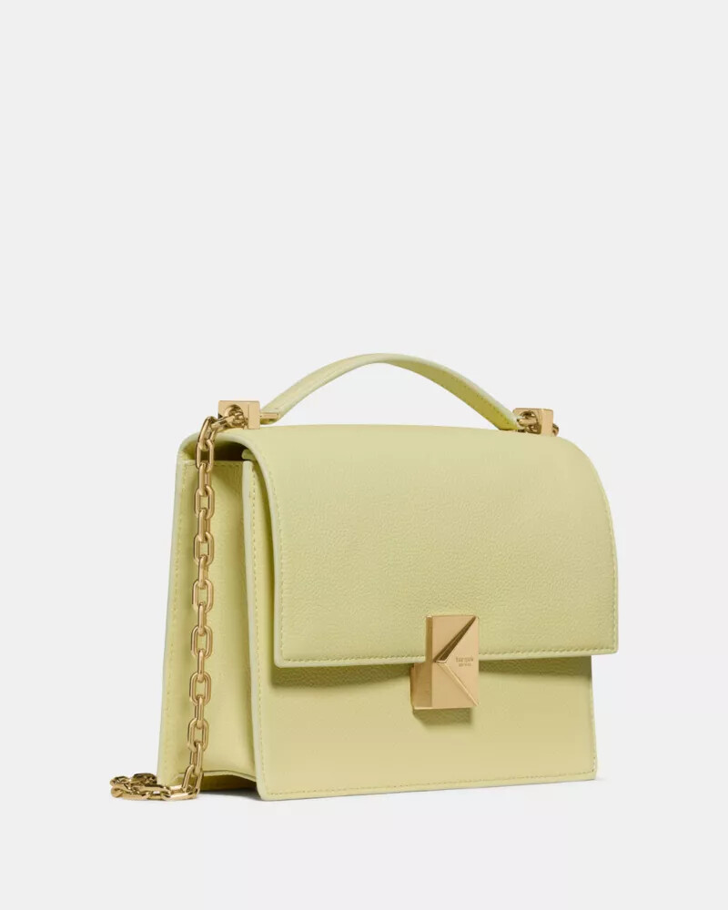 bolsa de ombro deco chain cor limão claro.