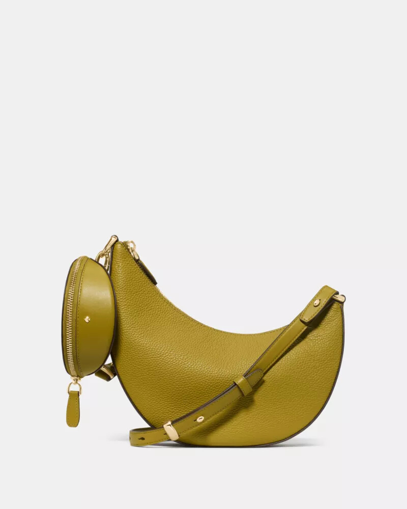 bolsa transversal duo com estampa de folha de louro