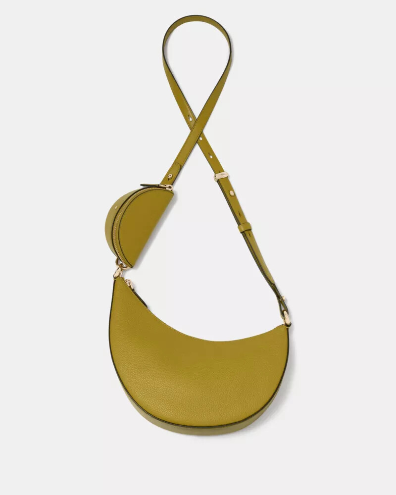 bolsa transversal duo com estampa de folha de louro