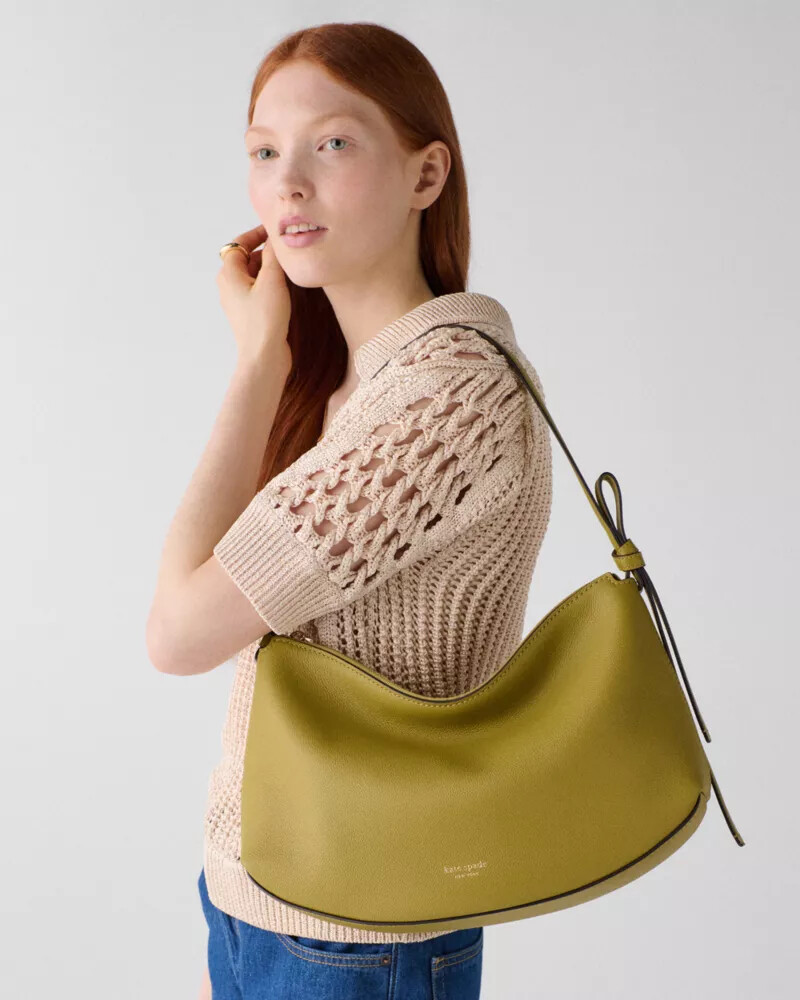 bolsa de ombro grande loop com estampa de folha de louro