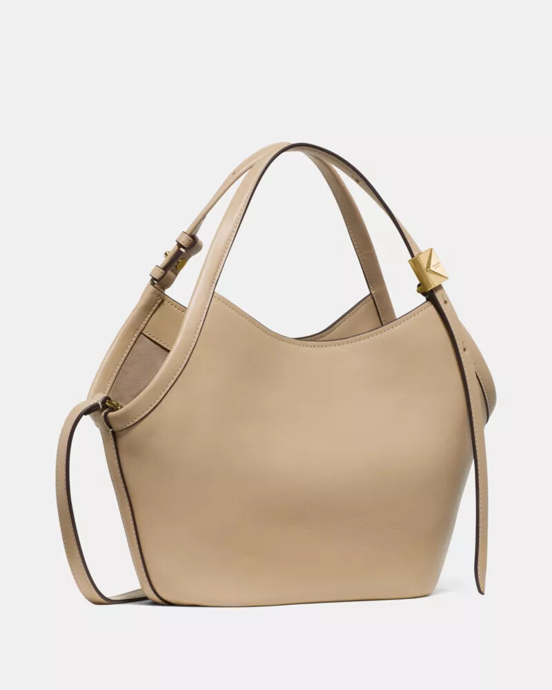 bolsa tote pequena deco tulip cor taupe atemporal.