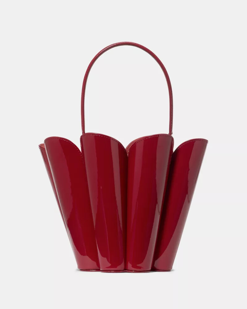 bolsa balde de flores patent spade escarlate escuro