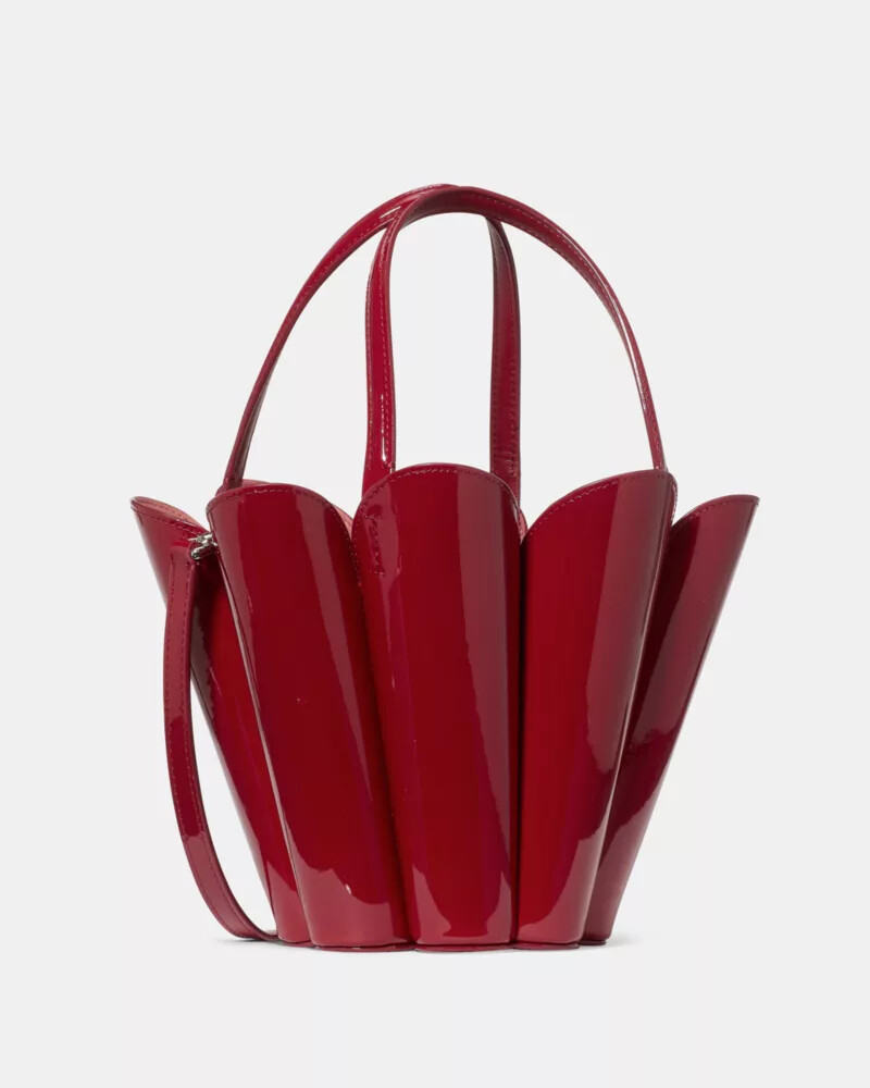 bolsa balde de flores patent spade escarlate escuro