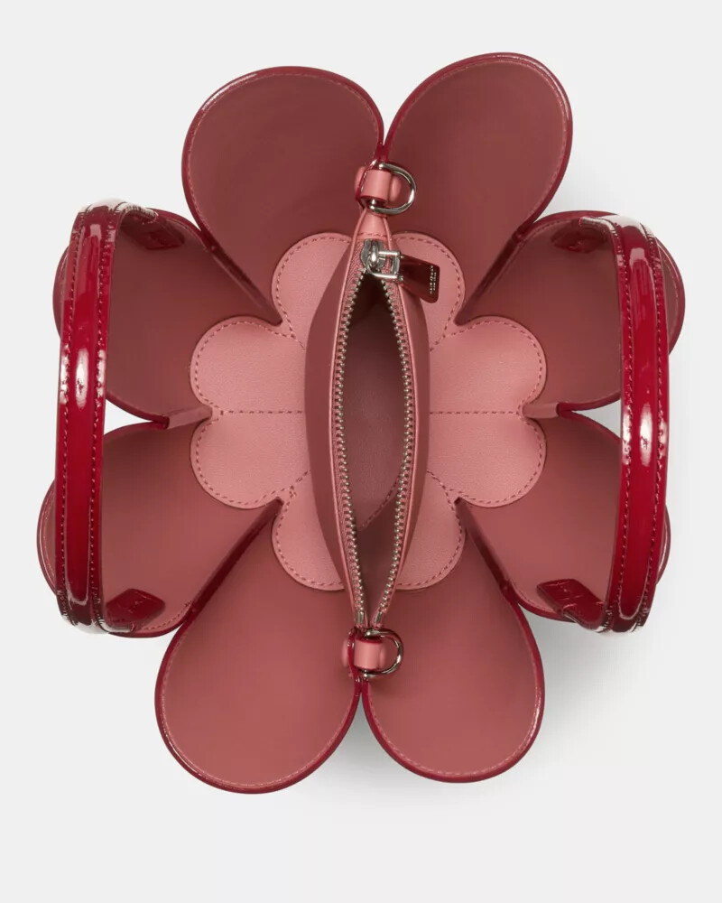 bolsa balde de flores patent spade escarlate escuro