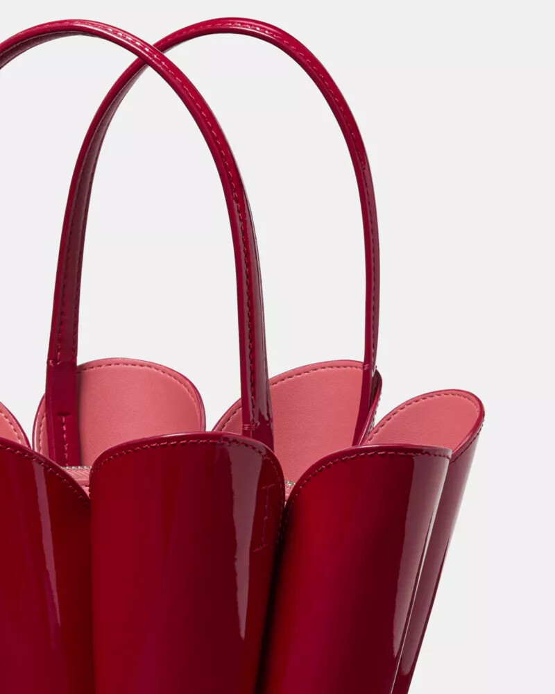 bolsa balde de flores patent spade escarlate escuro