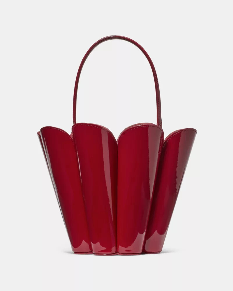bolsa balde de flores patent spade escarlate escuro
