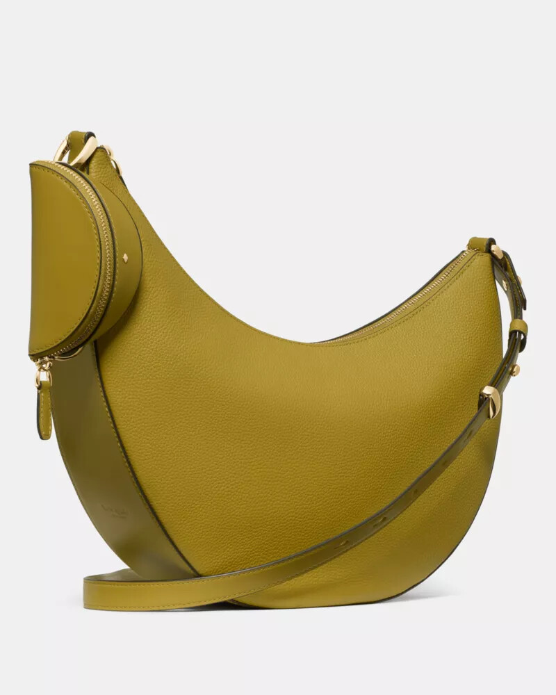 bolsa transversal grande duo com estampa de folha de louro