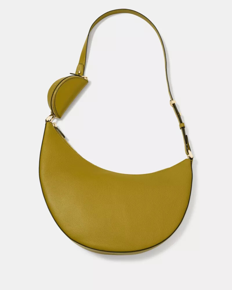 bolsa transversal grande duo com estampa de folha de louro