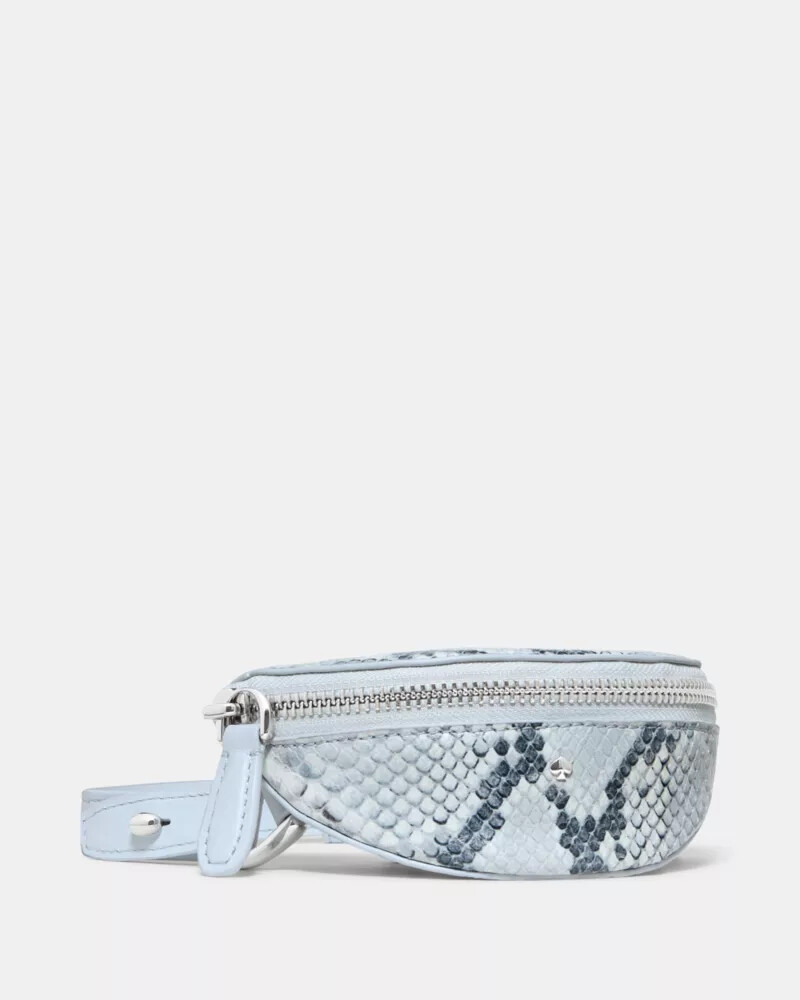 bolsa transversal duo snake com estampa cor safira clara.