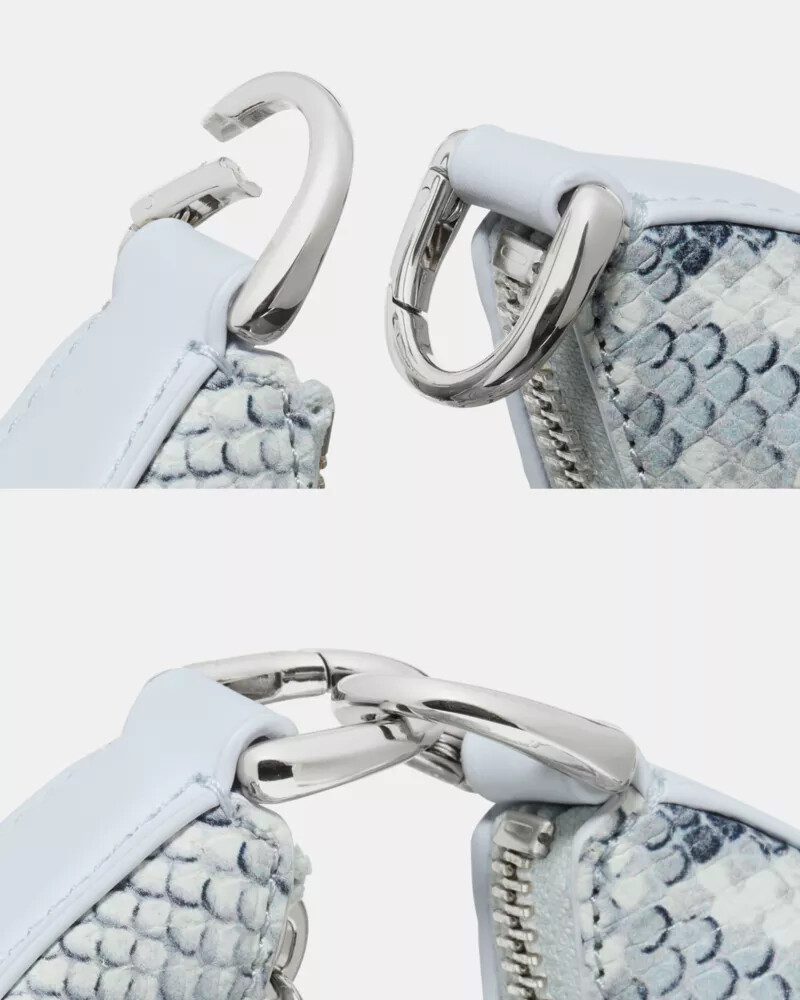 bolsa transversal duo snake com estampa cor safira clara.