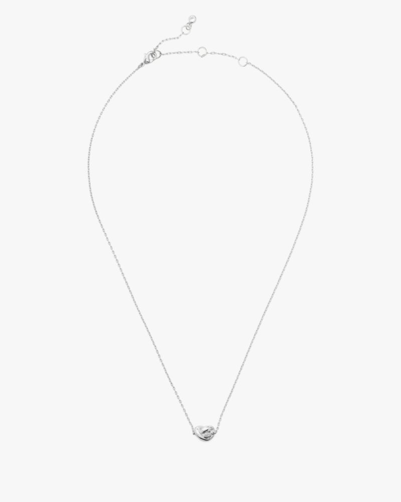 colar com pingente mini de nó de marinheiro prateado