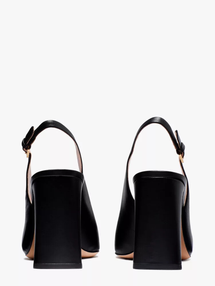 sapatos de salto bowdie slingback pretos