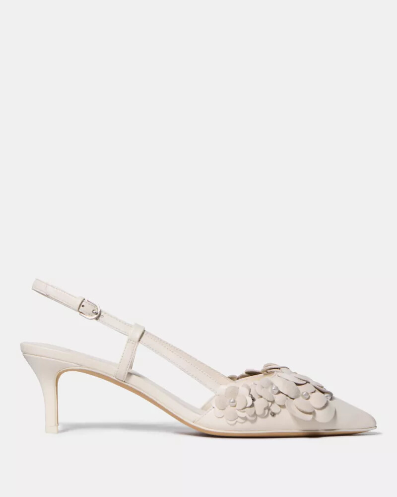 spade flower garden slingback pump leite de caju