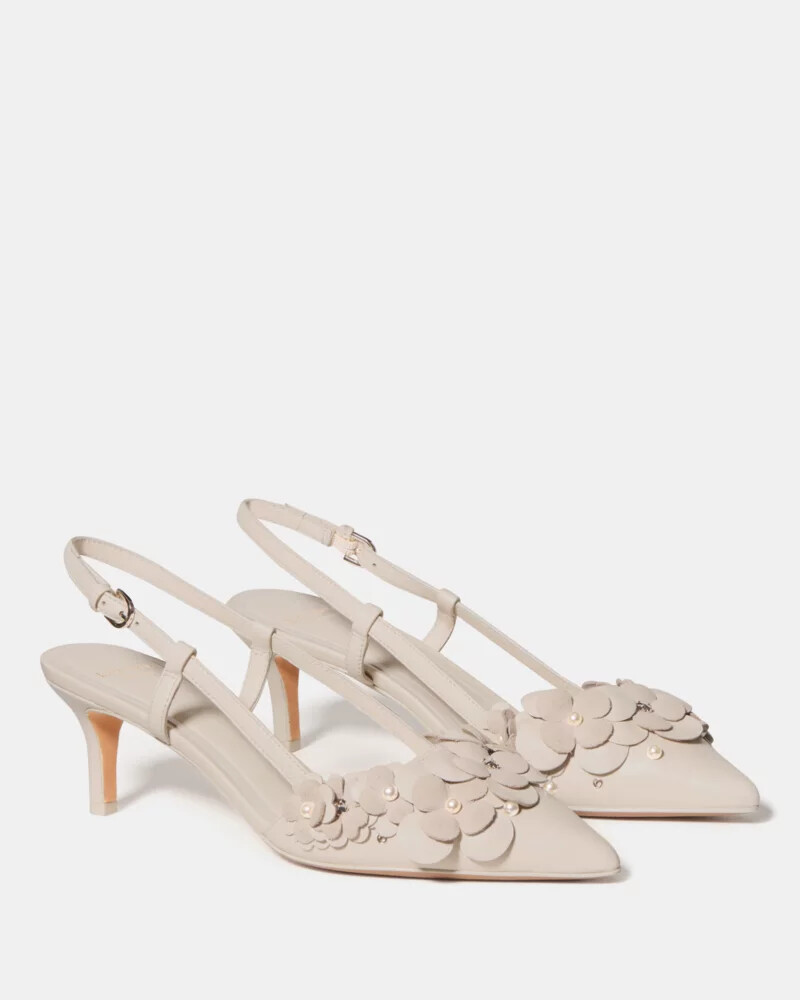 spade flower garden slingback pump leite de caju