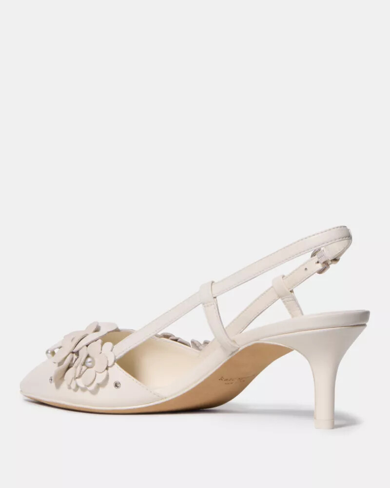 spade flower garden slingback pump leite de caju