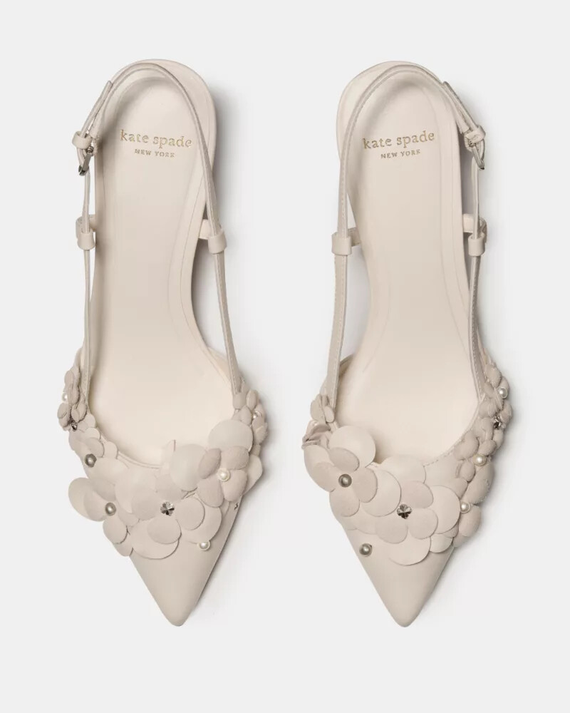 spade flower garden slingback pump leite de caju