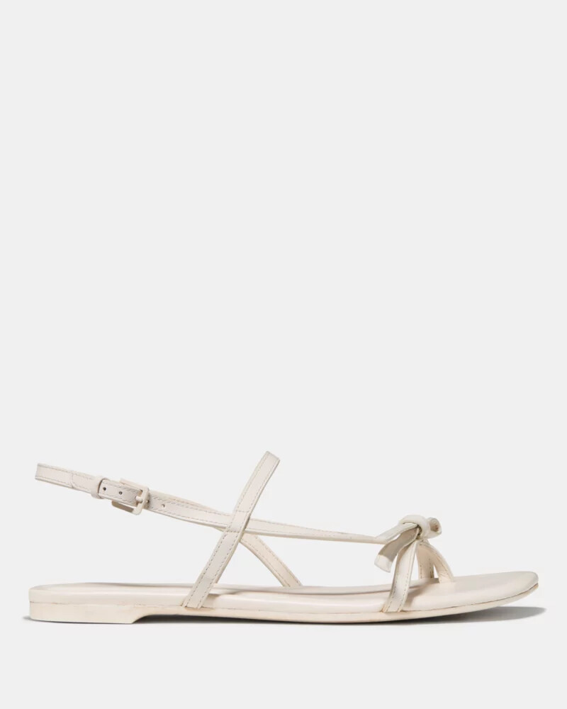 sandália rasteira loop creme