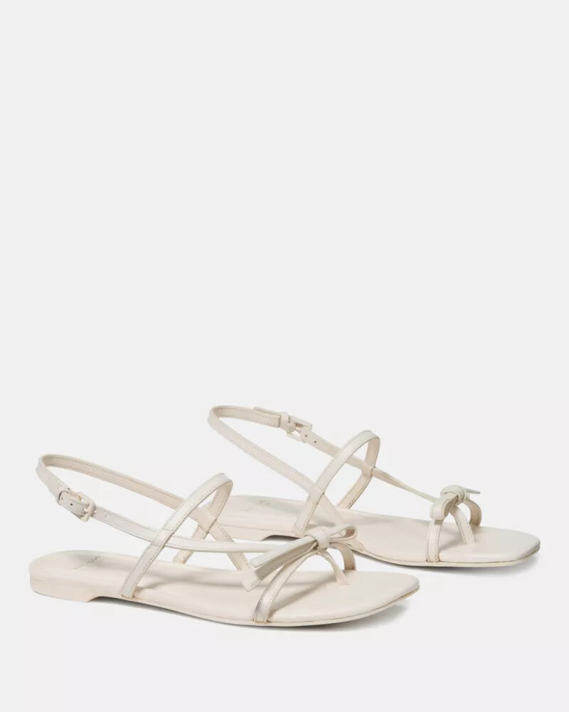 sandália rasteira loop creme