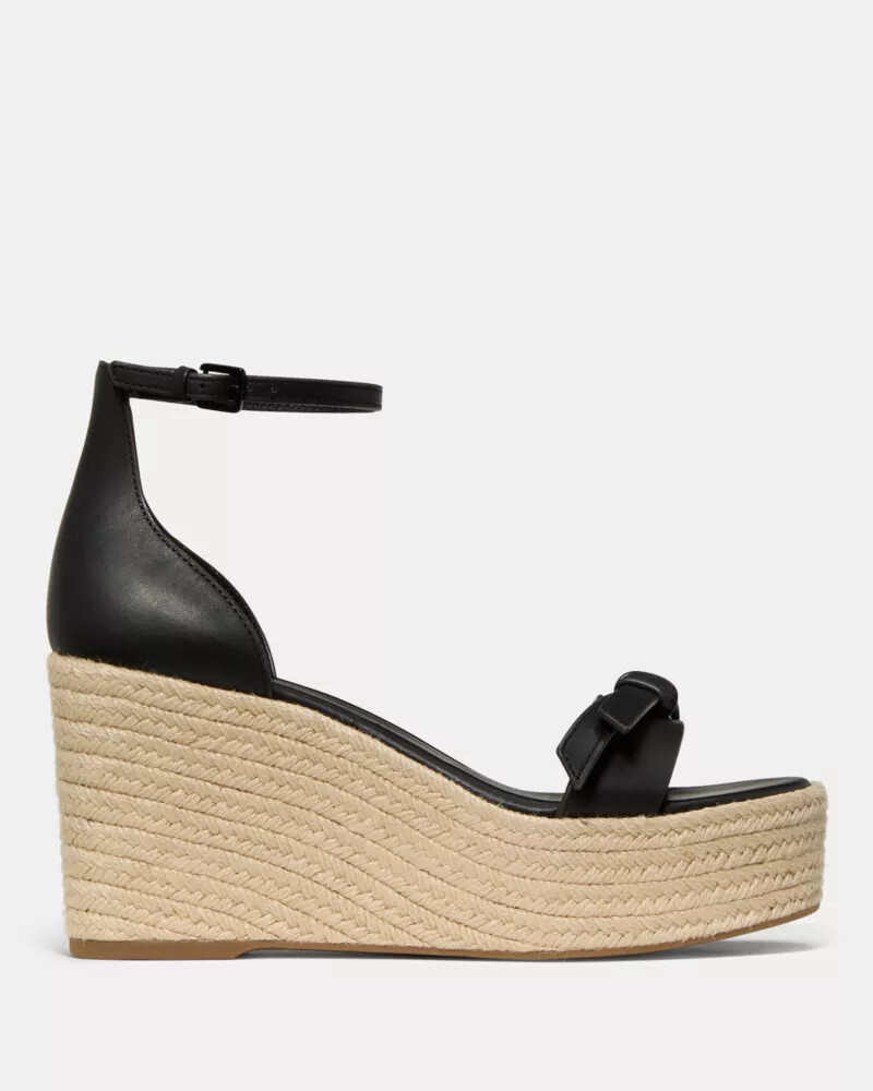sandália anabela loop espadrill preta