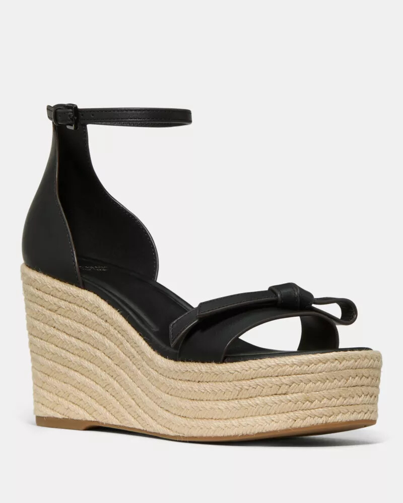 sandália anabela loop espadrill preta