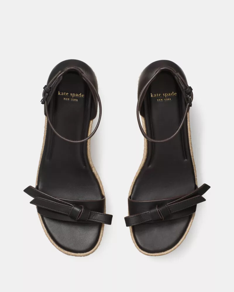 sandália anabela loop espadrill preta