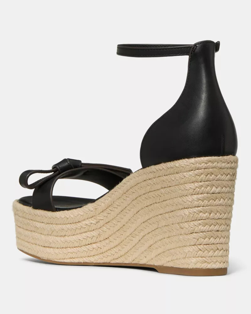 sandália anabela loop espadrill preta