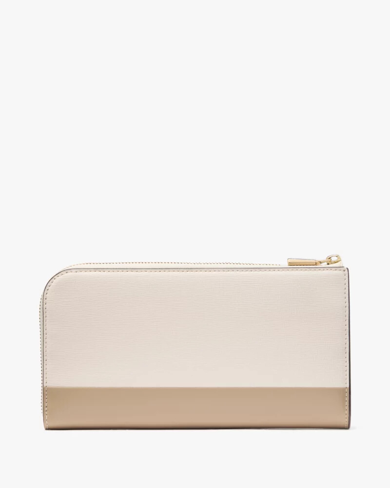 carteira continental devin zip around taupe atemporal multicolorida