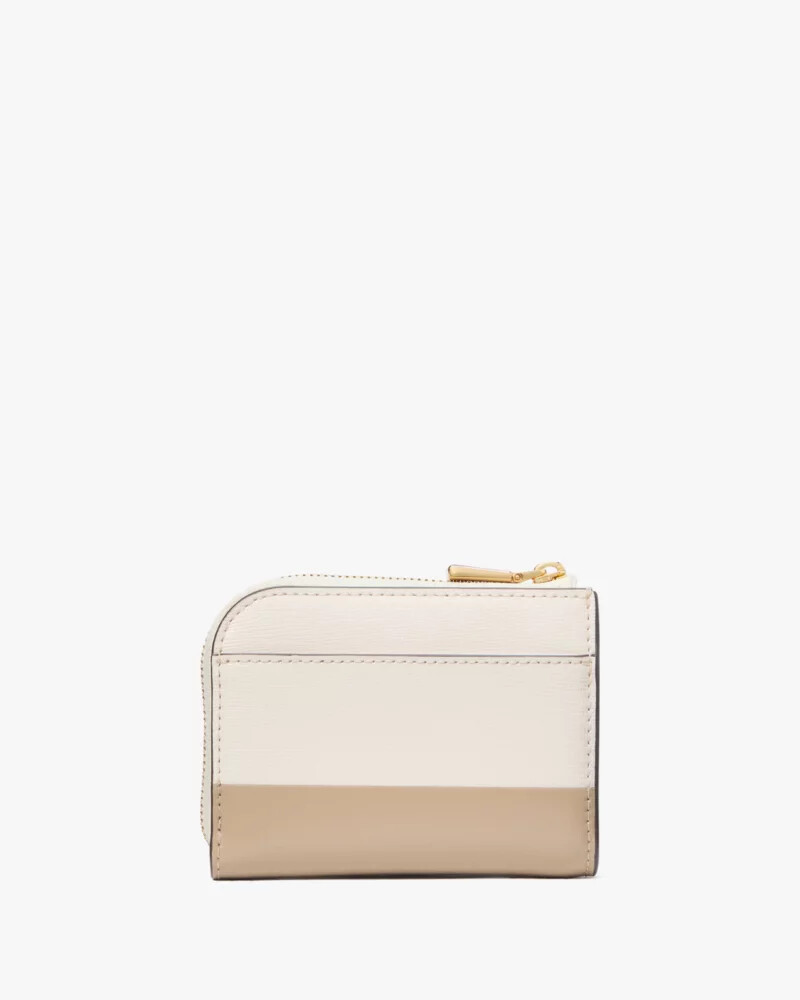porta-cartões devin com zíper e blocos de cores cor taupe atemporal multicolorida