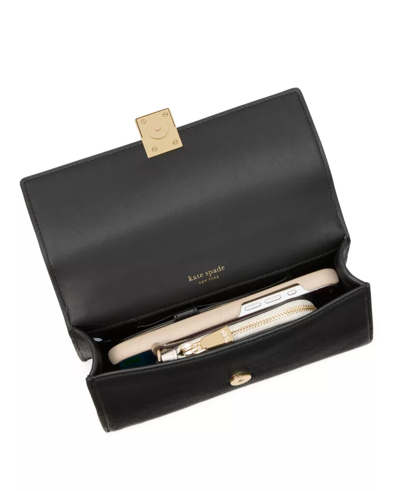 bolsa transversal mini com aba e corrente deco colorblock em vidro leitoso multicolorido