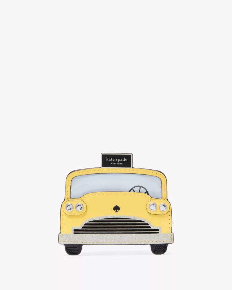 porta-cartões hey taxi decorado amarelo multicolorido