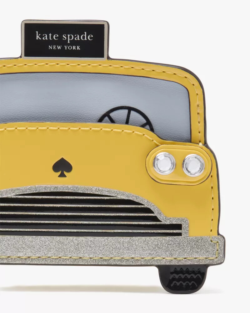 porta-cartões hey taxi decorado amarelo multicolorido
