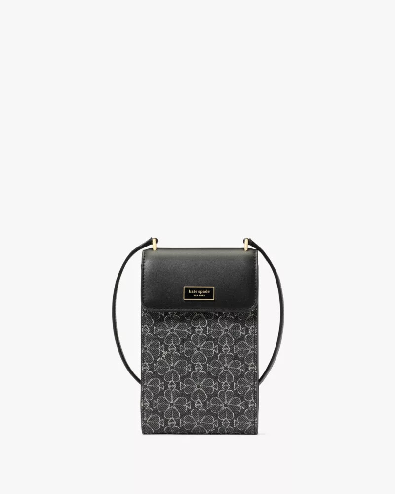 bolsa transversal para celular serena preta e multicolorida