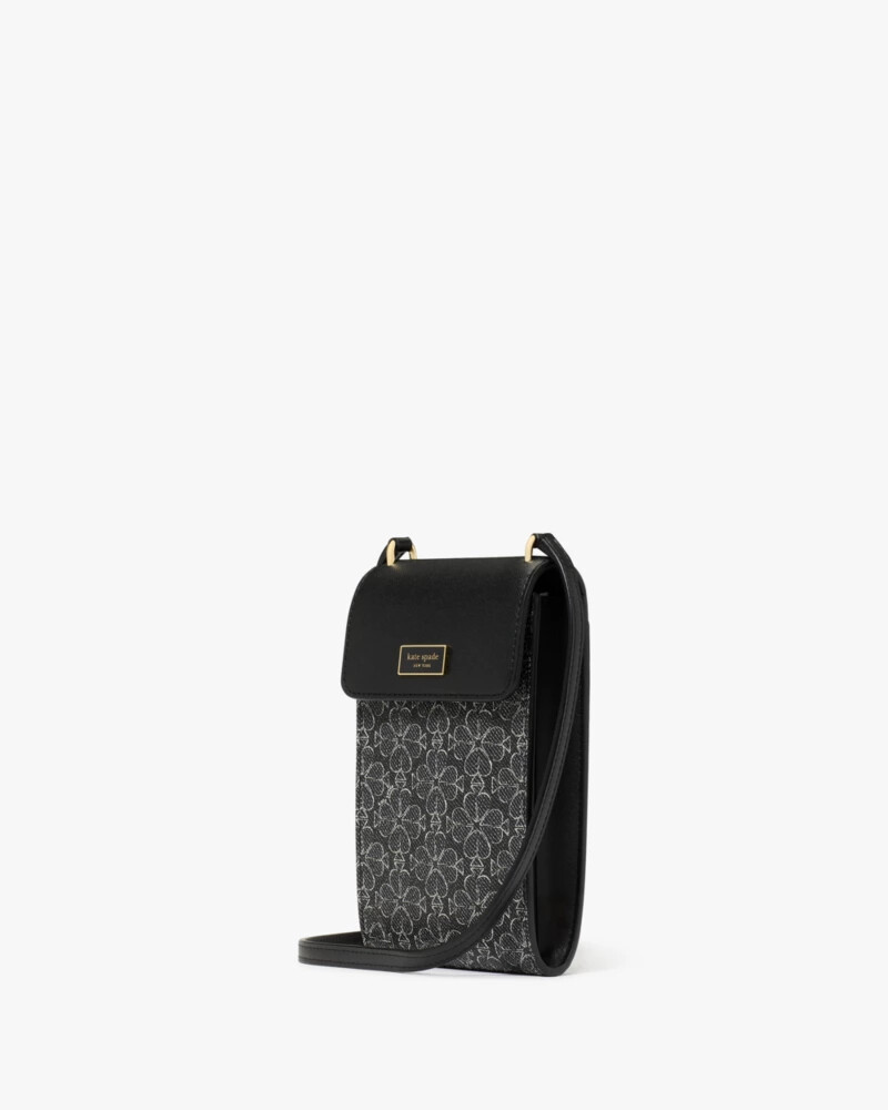 bolsa transversal para celular serena preta e multicolorida