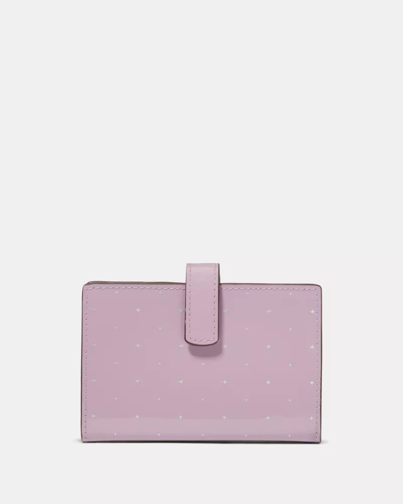 bolsa transversal page turner para cartões roxa