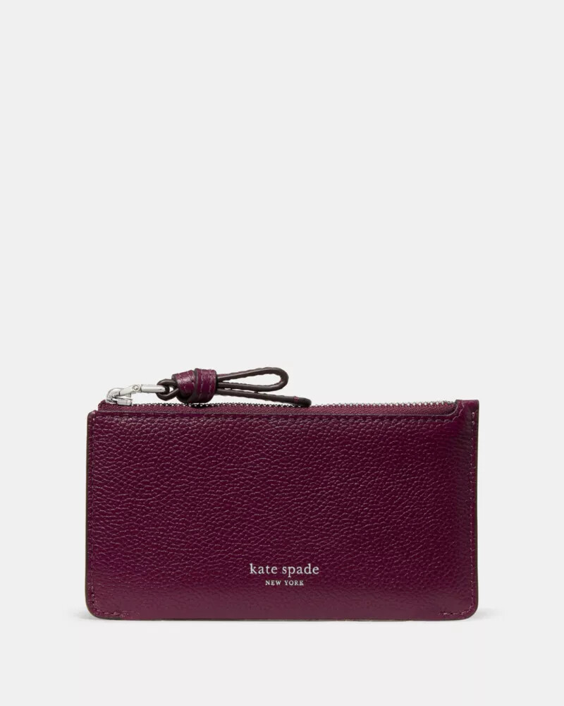 porta-cartões loop east west zip card case purple agate