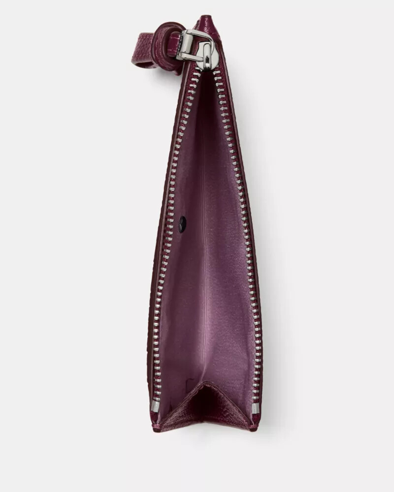 porta-cartões loop east west zip card case purple agate