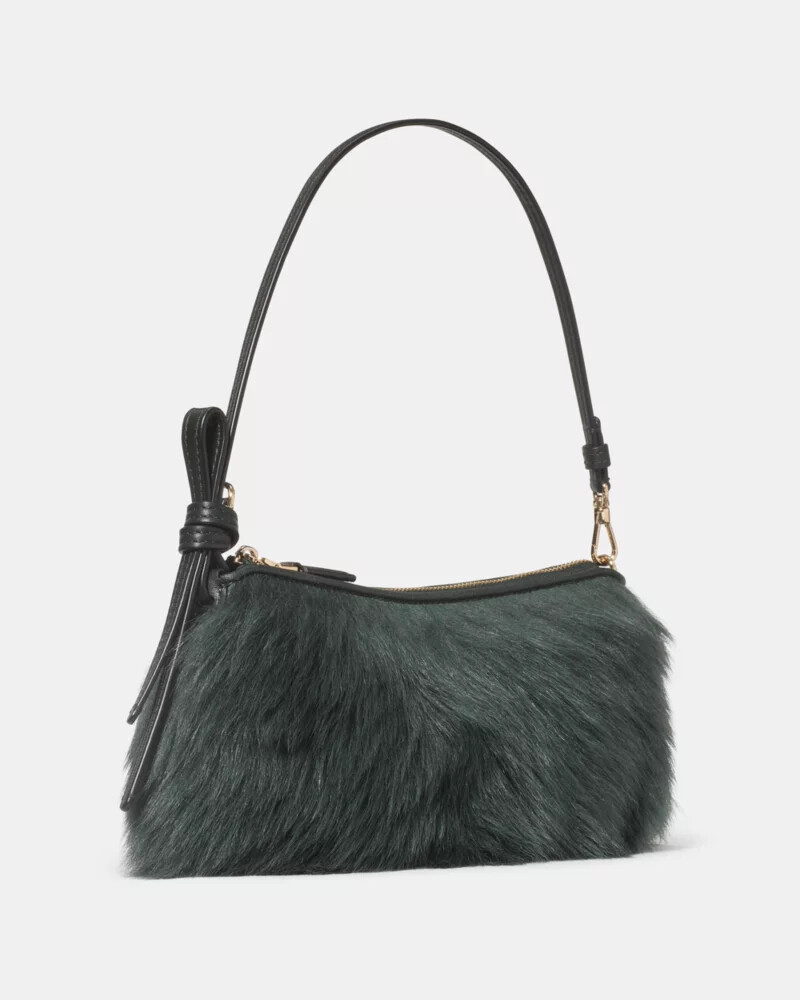 bolsa loop shearling pochette verde-escuro