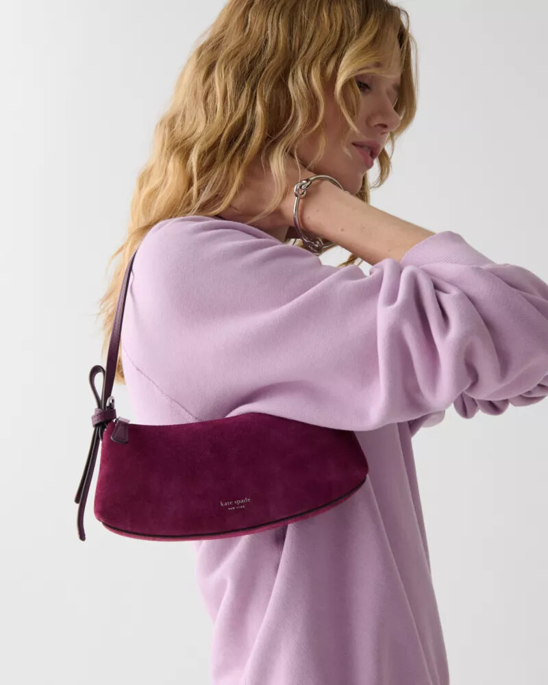 bolsa loop suede pochette Ágata roxa