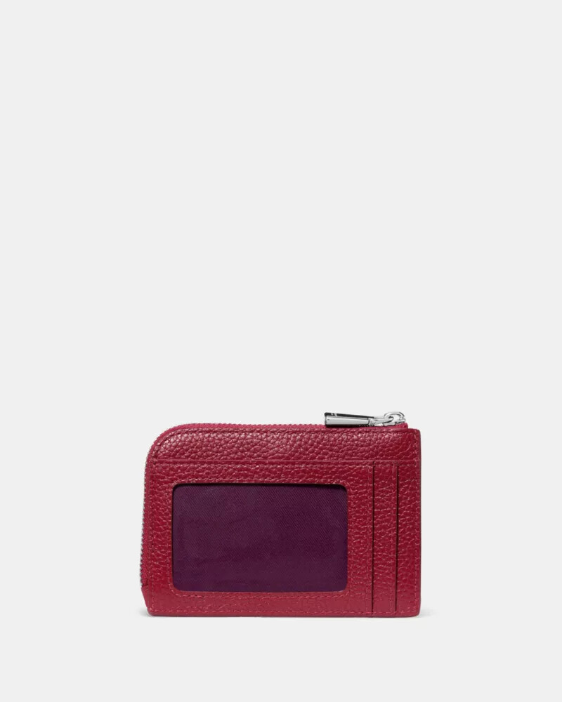 mini porta-cartões zip vermelho jam