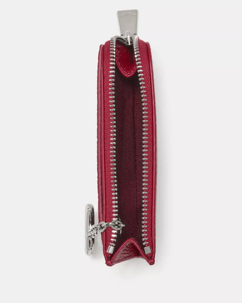 mini porta-cartões zip vermelho jam