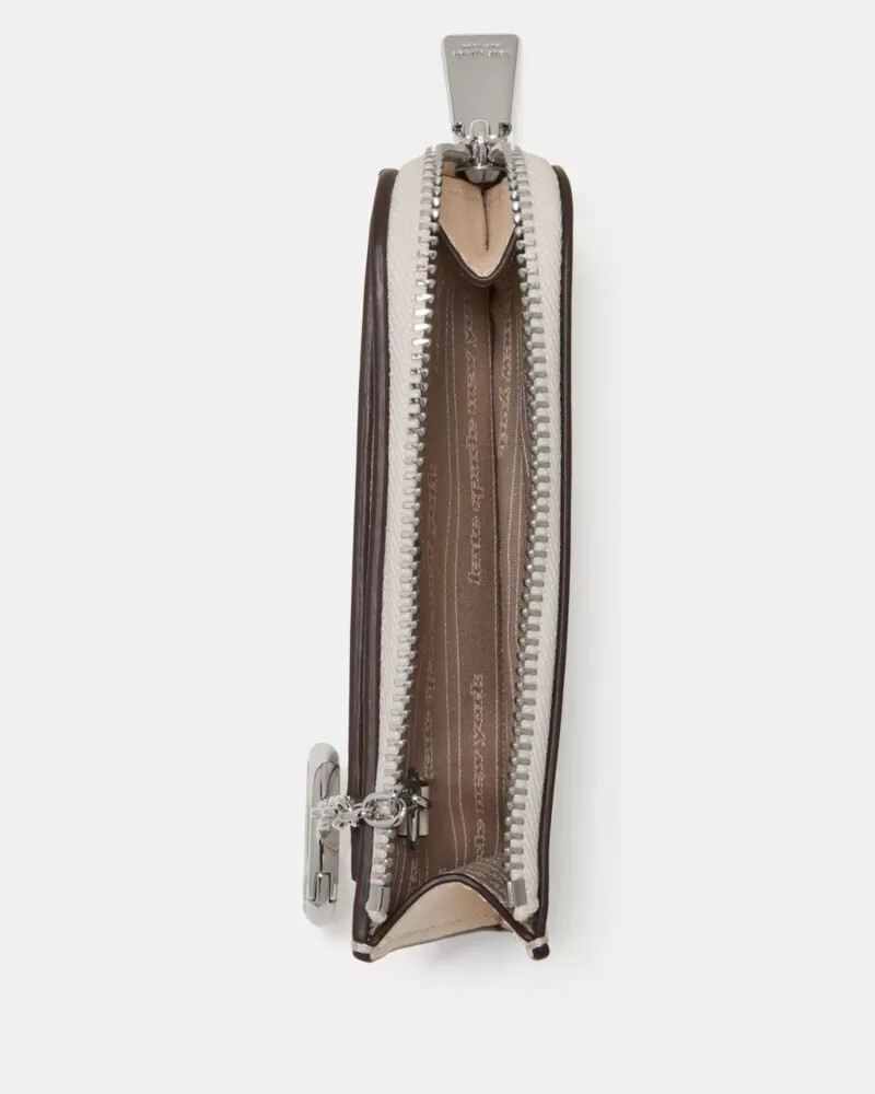 porta-cartões mini com zíper eu te amo cor creme multicolorido