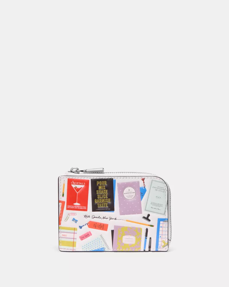 estojo para cartões mini zip mais vendido creme multicolorido