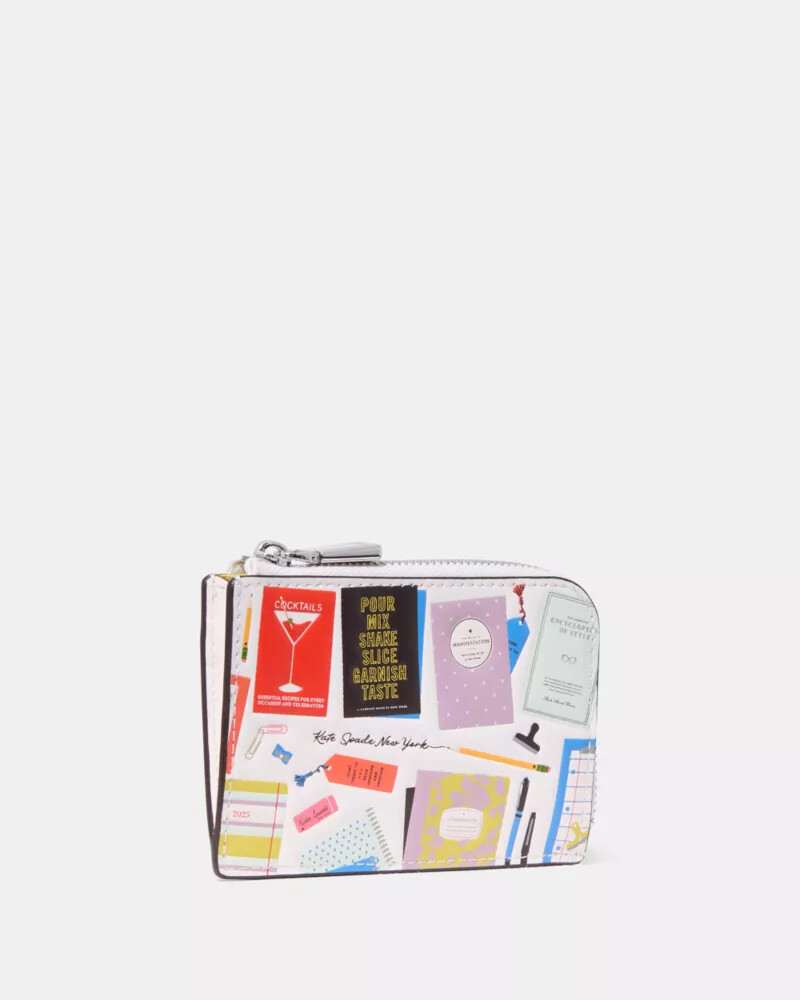 estojo para cartões mini zip mais vendido creme multicolorido